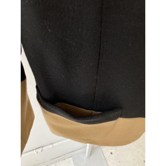 HEIDI MERRICK USA 2 One Button Colorblock Blazer Jacket Black Camel Tan - Picture 5 of 7